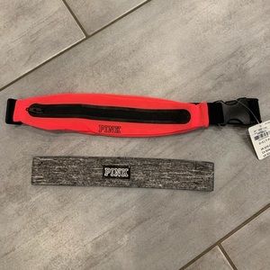 Pink- workout headband and mini belt bag NWT